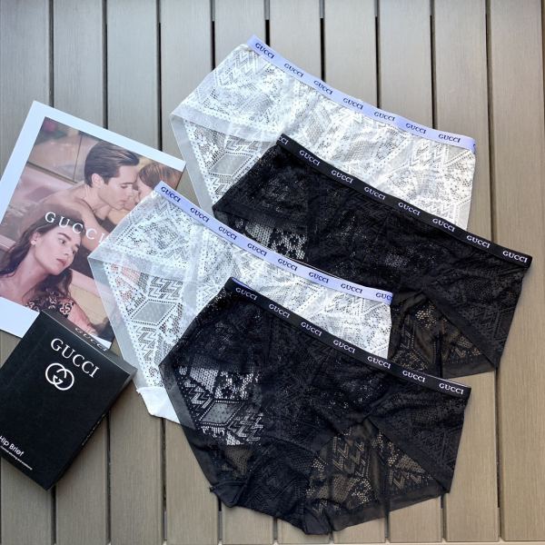【4 pezzi】 L'ultima biancheria intima sexy trasparente di lusso di fascia alta da donna di Gucci