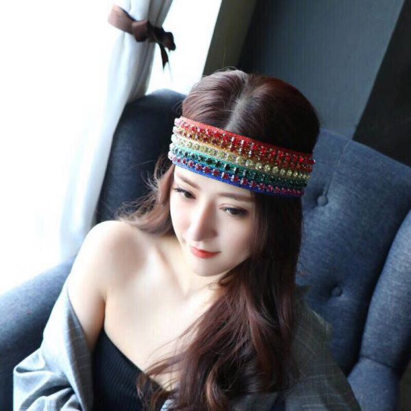 【1 pz】 Fascia per capelli con diamanti colorati Gucci