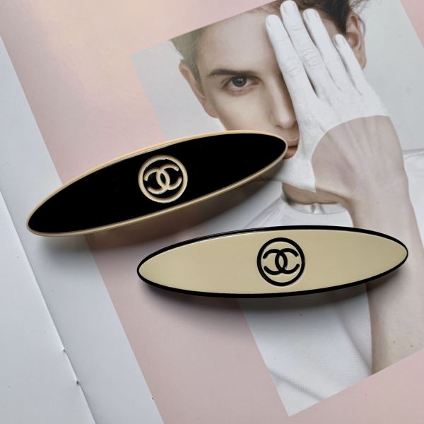 【2 pezzi】 Chanel nuovo fermaglio per capelli con clip a molla ovale alla moda