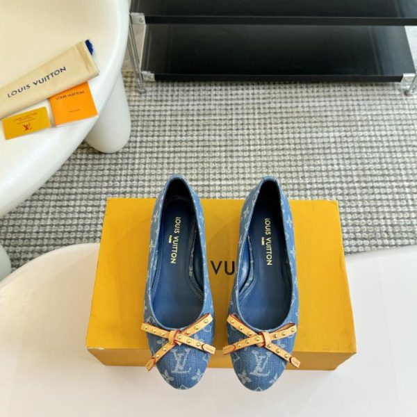 repliche,replica,perfette,siti di,affidabili,migliori siti,dove comprare,1:1,scarpe da ginnastica Ballerine classiche con fiocco per presbiopia in denim LOUIS VUITTON