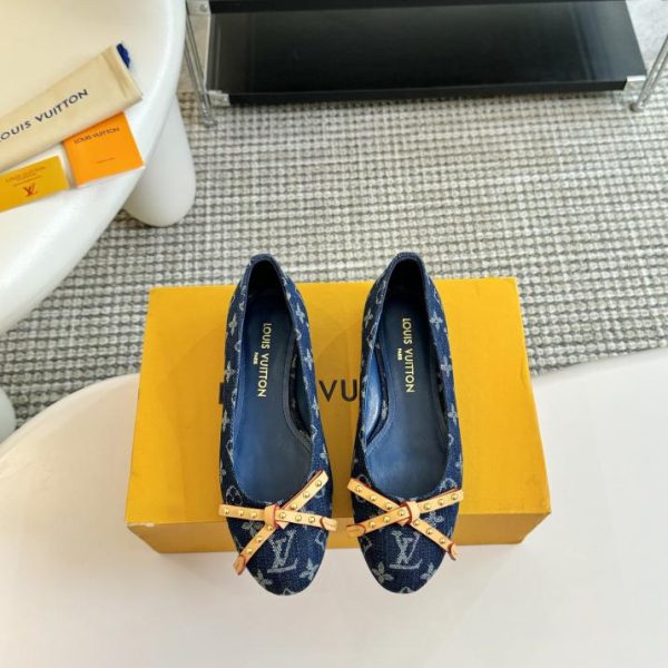 Ballerine classiche con fiocco per presbiopia in denim LOUIS VUITTON