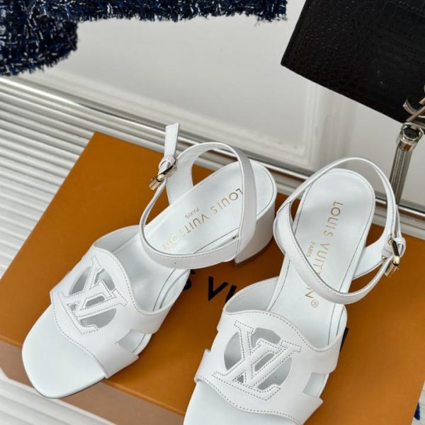 repliche,replica,perfette,siti di,affidabili,migliori siti,dove comprare,1:1,scarpe da ginnastica LOUIS VUITTON sandali slip-on con tacco a blocco cavo in stile classico caldo