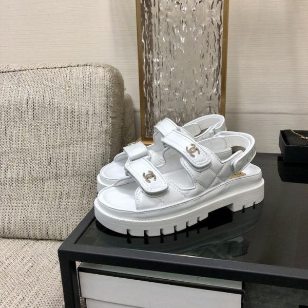 Sandali in pelliccia con velcro autunno e inverno CHANEL 2024 di alta qualità