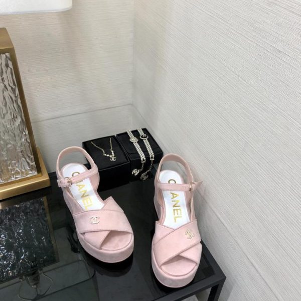 Sandali con suola spessa a bocca di pesce stile passerella CHANEL 2024 di alta qualità