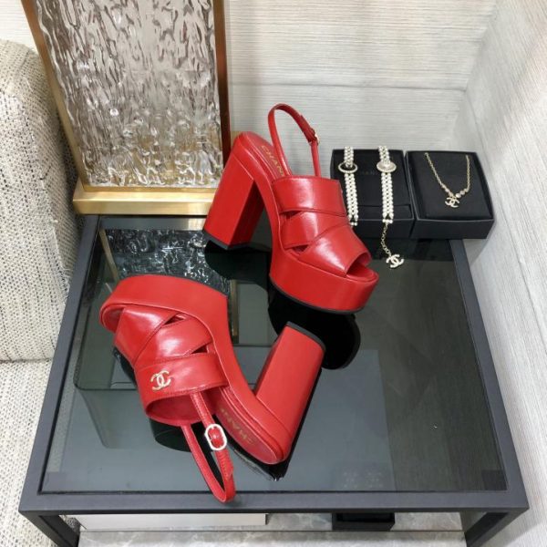 repliche,replica,perfette,siti di,affidabili,migliori siti,dove comprare,1:1,scarpe da ginnastica Sandali con tacco alto in stile passerella CHANEL di alta qualità
