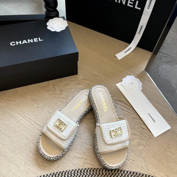 repliche,replica,perfette,siti di,affidabili,migliori siti,dove comprare,1:1,scarpe da ginnastica Nuove ciabatte da spiaggia in tessuto Chanel 24P