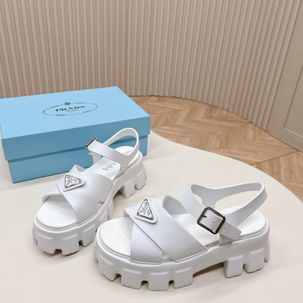repliche,replica,perfette,siti di,affidabili,migliori siti,dove comprare,1:1,scarpe da ginnastica PRADA2024 sandali romani in gomma intrecciata con suola spessa a dente di sega