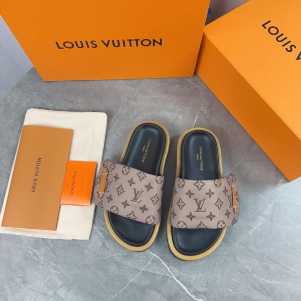 repliche,replica,perfette,siti di,affidabili,migliori siti,dove comprare,1:1,scarpe da ginnastica Sandali con logo in rilievo di Louis Vuiton
