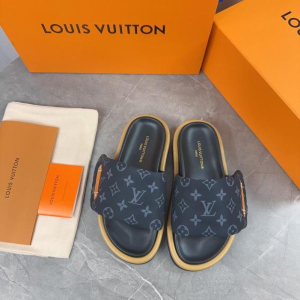 repliche,replica,perfette,siti di,affidabili,migliori siti,dove comprare,1:1,scarpe da ginnastica Sandali con logo in rilievo di Louis Vuiton