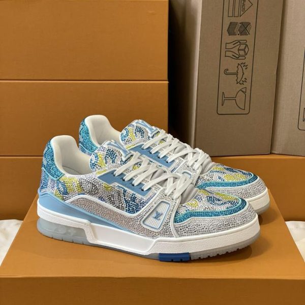 repliche,replica,perfette,siti di,affidabili,migliori siti,dove comprare,1:1,scarpe da ginnastica Versione top delle sneakers Louis Vuiton Trainer per coppia