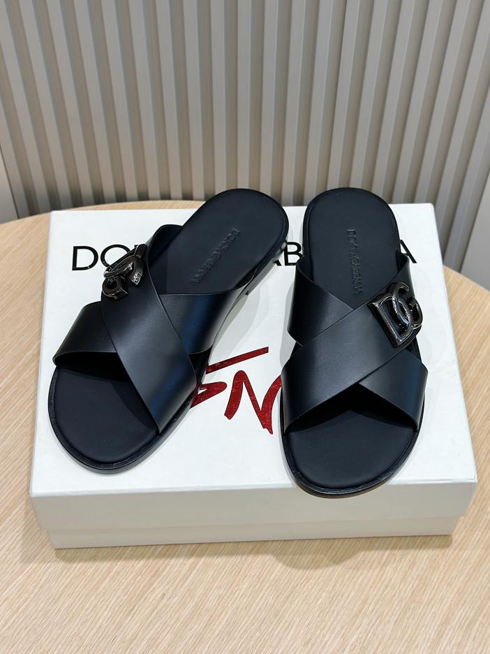 repliche,replica,perfette,siti di,affidabili,migliori siti,dove comprare,1:1,scarpe da ginnastica DOLCE & GABBANA ciabatte da uomo in pelle di vitello logo