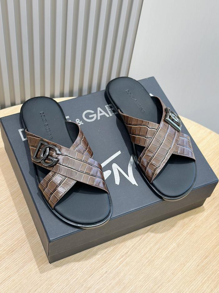 repliche,replica,perfette,siti di,affidabili,migliori siti,dove comprare,1:1,scarpe da ginnastica DOLCE & GABBANA ciabatte da uomo in pelle di vitello logo