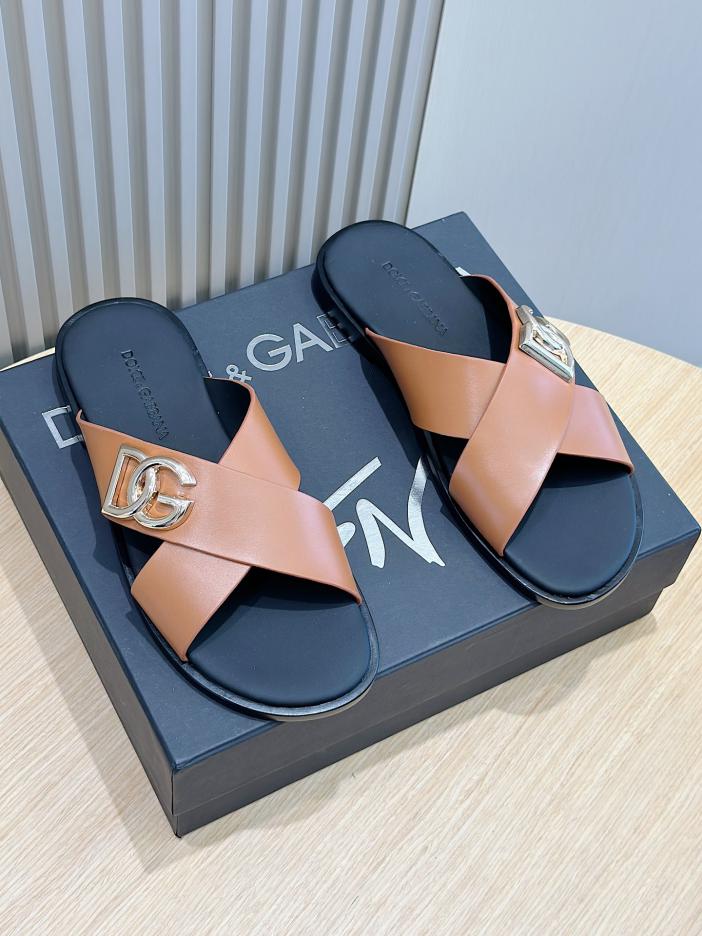 repliche,replica,perfette,siti di,affidabili,migliori siti,dove comprare,1:1,scarpe da ginnastica DOLCE & GABBANA ciabatte da uomo in pelle di vitello logo