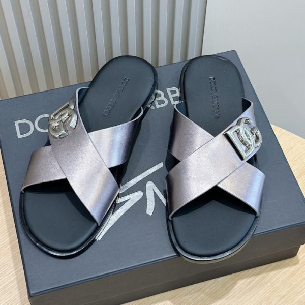 repliche,replica,perfette,siti di,affidabili,migliori siti,dove comprare,1:1,scarpe da ginnastica DOLCE & GABBANA ciabatte da uomo in pelle di vitello logo