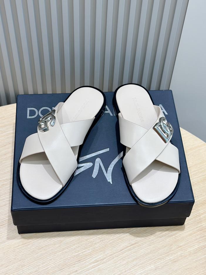 repliche,replica,perfette,siti di,affidabili,migliori siti,dove comprare,1:1,scarpe da ginnastica DOLCE & GABBANA ciabatte da uomo in pelle di vitello logo