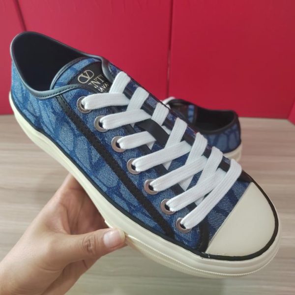 Valentino nuove scarpe in tela ricamata con suola spessa
