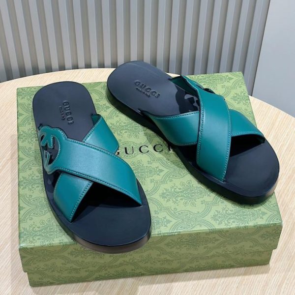 Ciabatte Doppia G Intrecciate Gucci Da Uomo