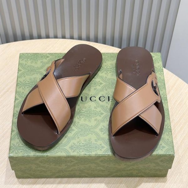 Ciabatte Doppia G Intrecciate Gucci Da Uomo