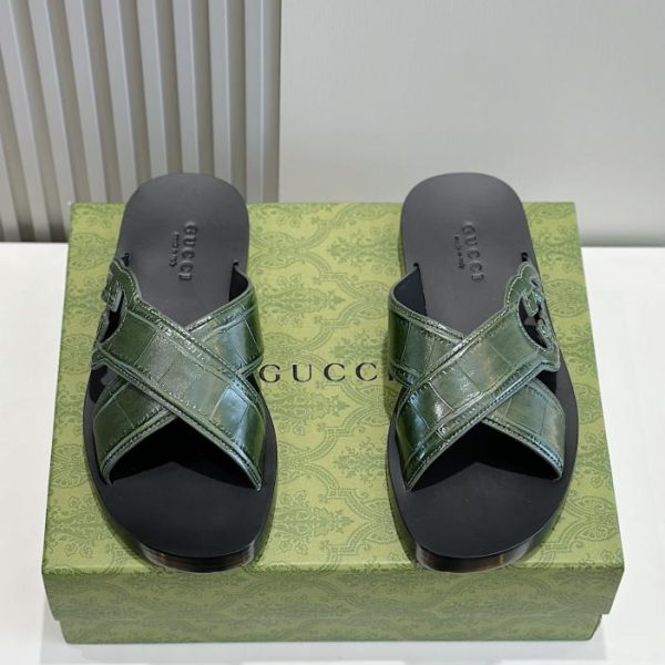 repliche,replica,perfette,siti di,affidabili,migliori siti,dove comprare,1:1,scarpe da ginnastica Ciabatte Doppia G Intrecciate Gucci Da Uomo