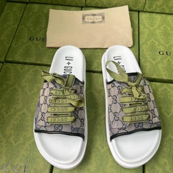 repliche,replica,perfette,siti di,affidabili,migliori siti,dove comprare,1:1,scarpe da ginnastica Pantofole in co-branding Gucci
