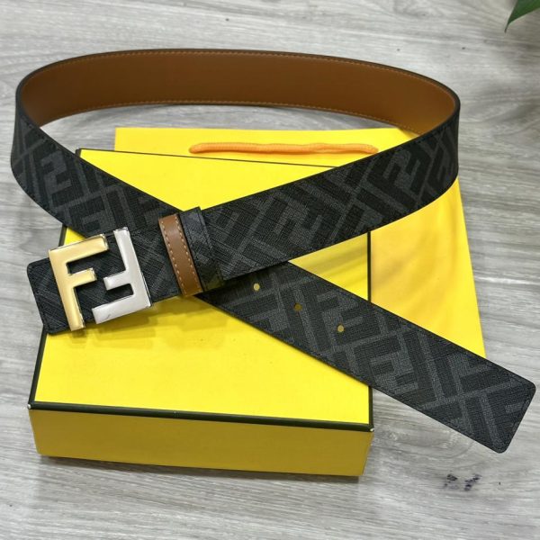 Cintura reversibile FENDI a doppio passante larga 4,0 cm