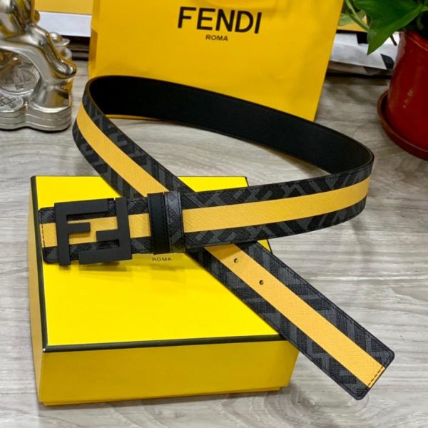 Cintura reversibile FENDI a doppio passante larga 4,0 cm