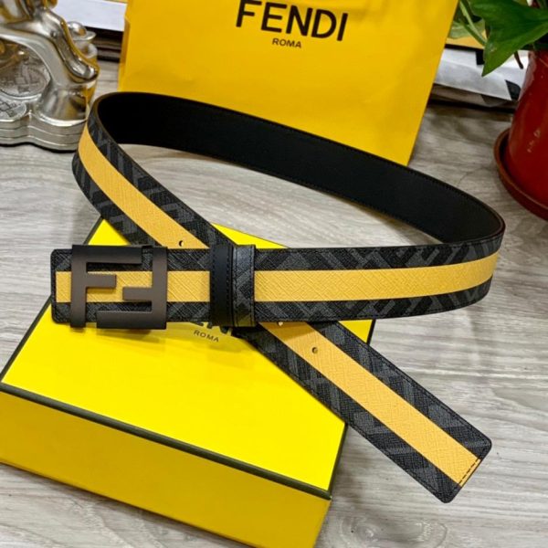 Cintura reversibile FENDI a doppio passante larga 4,0 cm