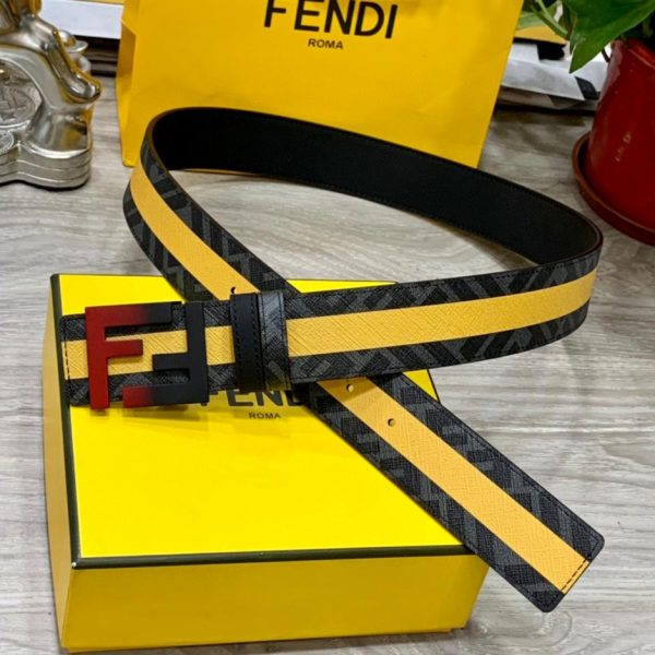 Cintura reversibile FENDI a doppio passante larga 4,0 cm