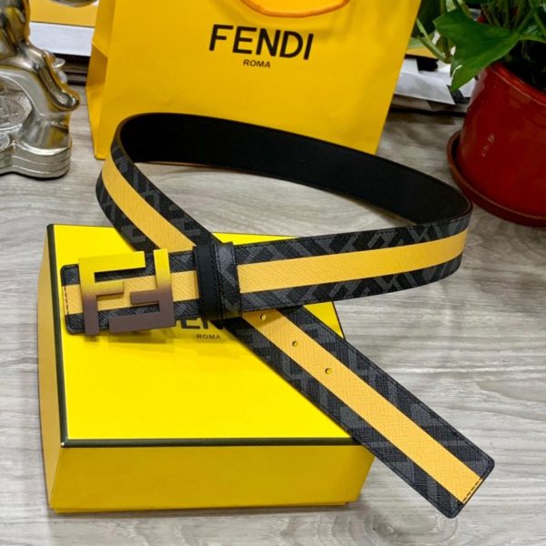 Cintura reversibile FENDI a doppio passante larga 4,0 cm