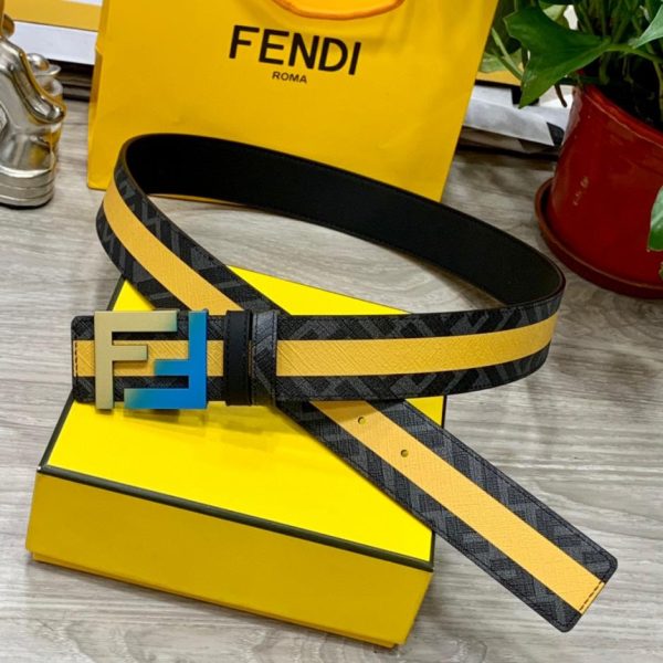 Cintura reversibile FENDI a doppio passante larga 4,0 cm