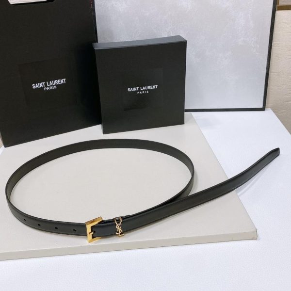 Cintura YSL in pelle di pecora larga 2,0 cm