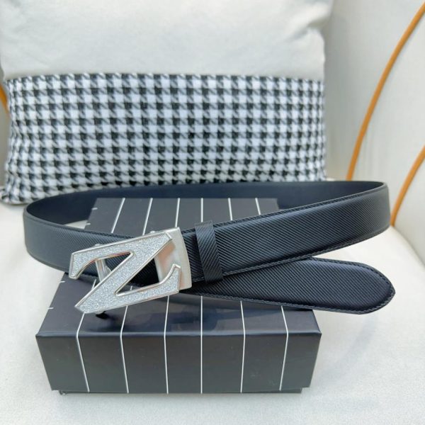 Larghezza da uomo in pelle di vitello importata Zegna: 3,5 cm
