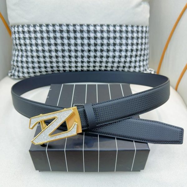 Larghezza da uomo in pelle di vitello importata Zegna: 3,5 cm