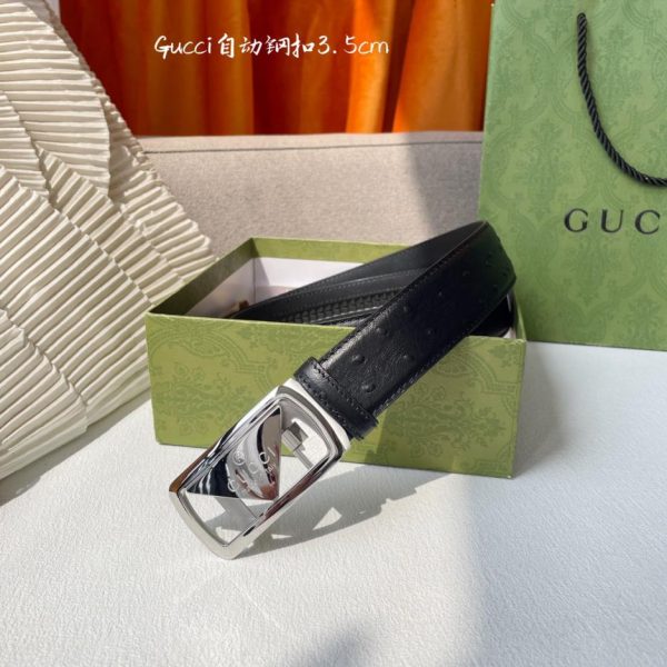 Gucci pelle di vitello importata larghezza 3,5 cm