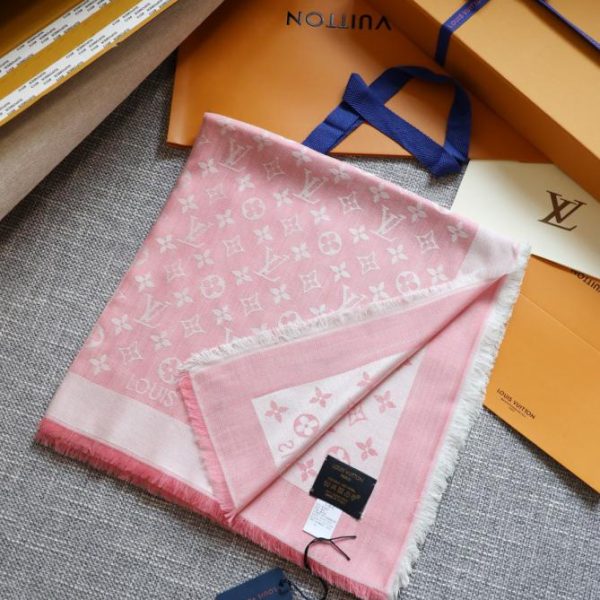 Sciarpa quadrata jacquard Louis Vuitton nello stesso colore di trama e ordito