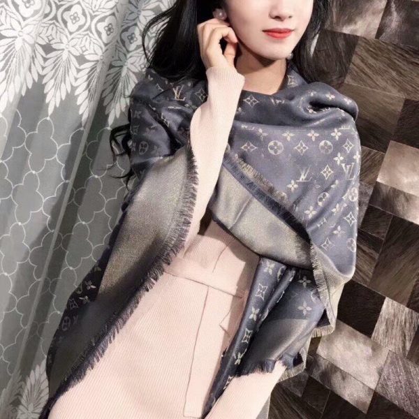Sciarpa jacquard scura Louis Vuitton