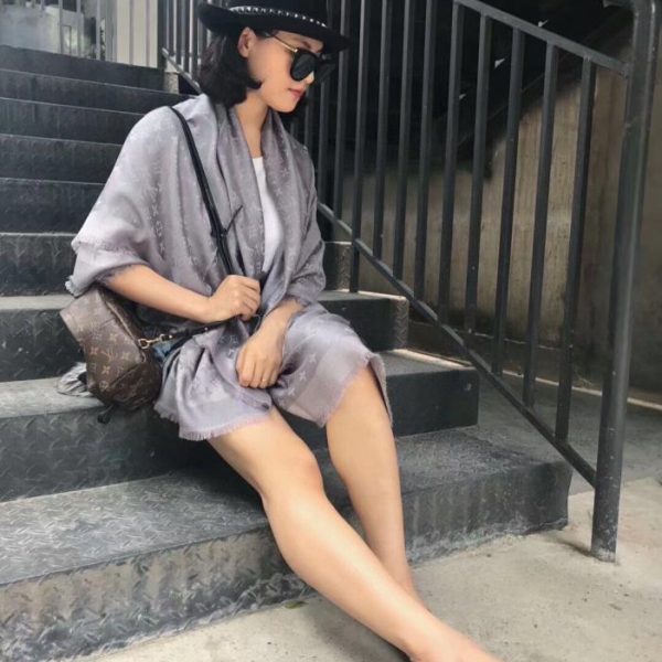 Sciarpa jacquard scura Louis Vuitton