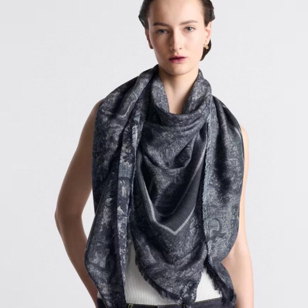 Sciarpa quadrata Dior double face in cashmere bicolore
