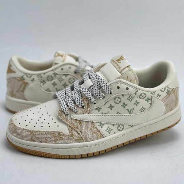 repliche,replica,perfette,siti di,affidabili,migliori siti,dove comprare,1:1,scarpe da ginnastica Collaborazione a tre tra Travis Scott x Nike Air Jordan 1 Low x Louis Vuitton