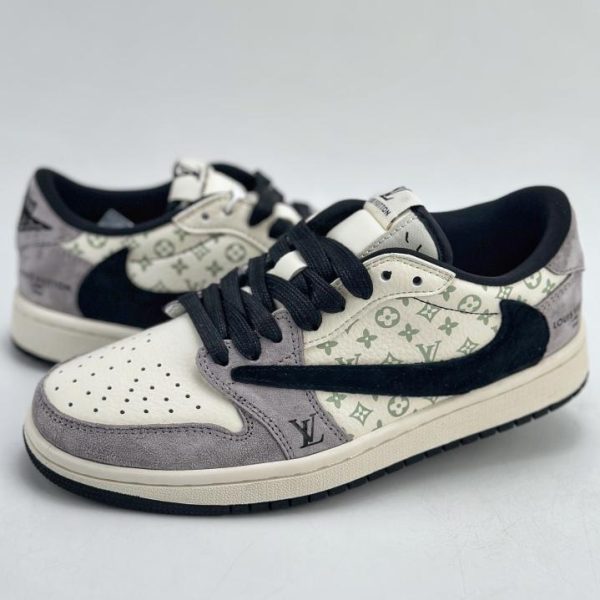 repliche,replica,perfette,siti di,affidabili,migliori siti,dove comprare,1:1,scarpe da ginnastica Collaborazione a tre tra Travis Scott x Nike Air Jordan 1 Low x Louis Vuitton