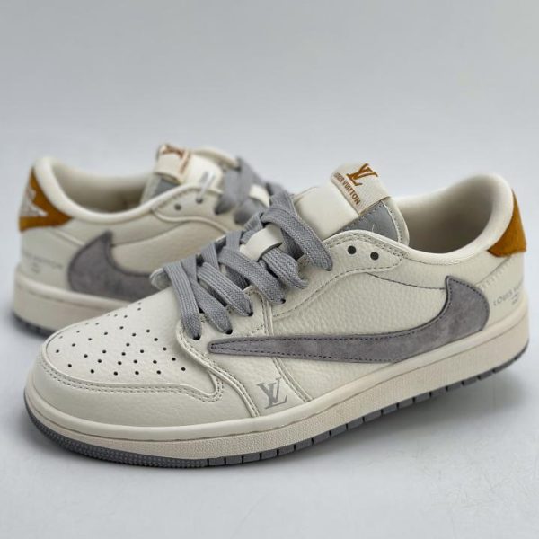 repliche,replica,perfette,siti di,affidabili,migliori siti,dove comprare,1:1,scarpe da ginnastica Collaborazione a tre tra Travis Scott x Nike Air Jordan 1 Low x Louis Vuitton