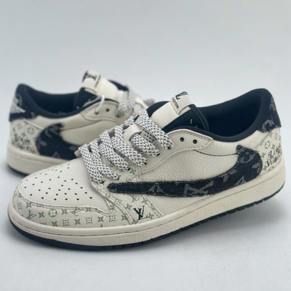 repliche,replica,perfette,siti di,affidabili,migliori siti,dove comprare,1:1,scarpe da ginnastica Travis Scott x Nike Air Jordan 1 Low x Louis VuittonAir Jordan 1 Low reverse bianco e nero