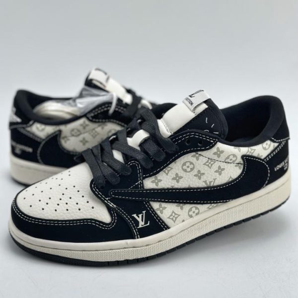 repliche,replica,perfette,siti di,affidabili,migliori siti,dove comprare,1:1,scarpe da ginnastica Travis Scott x Nike Air Jordan 1 Low x Louis VuittonAir Jordan 1 Low metrico bianco nero barb
