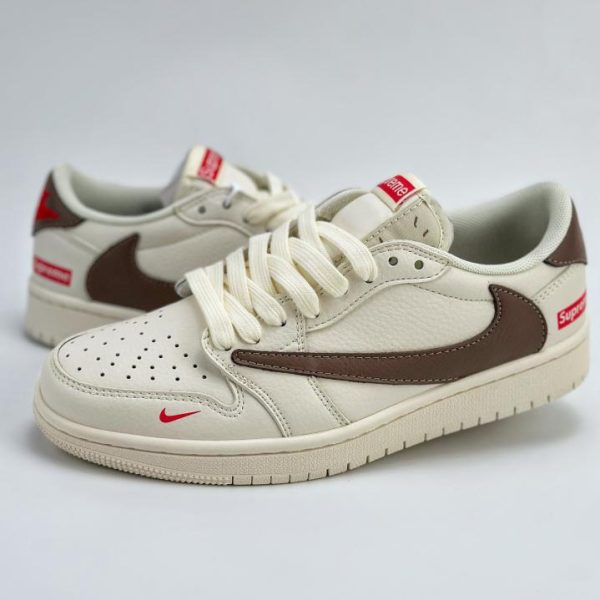 repliche,replica,perfette,siti di,affidabili,migliori siti,dove comprare,1:1,scarpe da ginnastica Collaborazione a tre tra Travis Scott x Nike Air Jordan 1 Low x Supreme