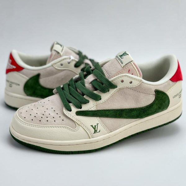repliche,replica,perfette,siti di,affidabili,migliori siti,dove comprare,1:1,scarpe da ginnastica Collaborazione a tre tra Travis Scott x Nike Air Jordan 1 Low x Louis Vuitton
