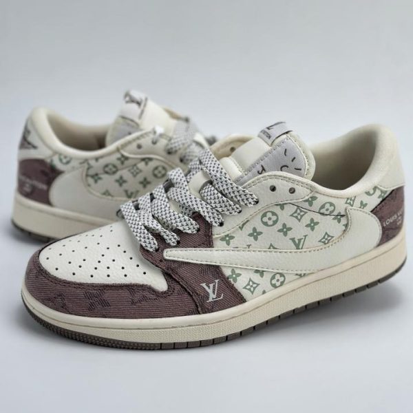 repliche,replica,perfette,siti di,affidabili,migliori siti,dove comprare,1:1,scarpe da ginnastica Collaborazione a tre tra Travis Scott x Nike Air Jordan 1 Low x Louis Vuitton