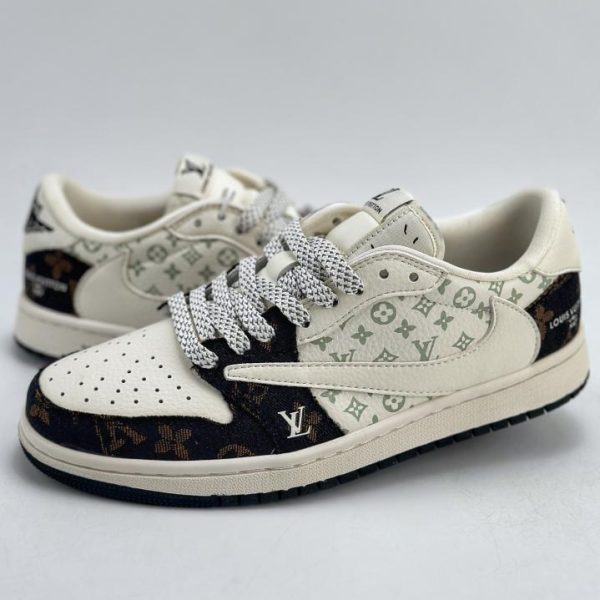 repliche,replica,perfette,siti di,affidabili,migliori siti,dove comprare,1:1,scarpe da ginnastica Collaborazione a tre tra Travis Scott x Nike Air Jordan 1 Low x Louis Vuitton