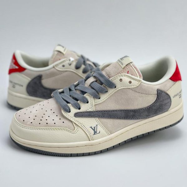 repliche,replica,perfette,siti di,affidabili,migliori siti,dove comprare,1:1,scarpe da ginnastica Collaborazione a tre tra Travis Scott x Nike Air Jordan 1 Low x Louis Vuitton