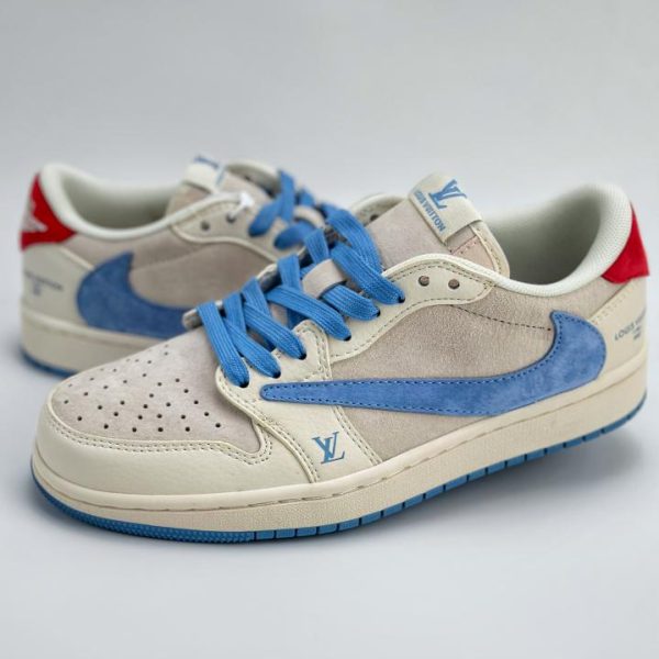 repliche,replica,perfette,siti di,affidabili,migliori siti,dove comprare,1:1,scarpe da ginnastica Collaborazione a tre tra Travis Scott x Nike Air Jordan 1 Low x Louis Vuitton