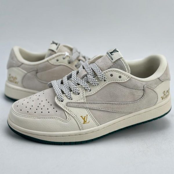 repliche,replica,perfette,siti di,affidabili,migliori siti,dove comprare,1:1,scarpe da ginnastica Collaborazione a tre tra Travis Scott x Nike Air Jordan 1 Low x Louis Vuitton